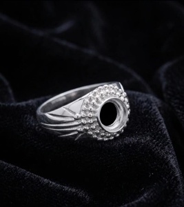 Anillo de Plata de Ley 925 de 7mm con Engaste Redondo para Cabujón, Anillo en Blanco para Fabricación de Joyas DIY, Compromiso, Aniversario - Product Image 6