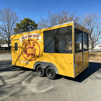 Remolque Móvil de Comida con Equipamiento Completo, Fregadero, Ventana de Servicio y Gráficos Personalizados para Negocios de Comida, Eventos al Aire Libre y Barbacoas