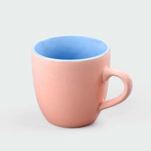 Ensemble de 6 tasses à thé en grès brillant bicolore, résistantes au micro-ondes, avec motifs attrayants, idéales pour le camping - Product Image 3