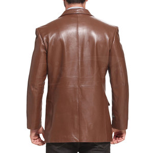 เสื้อเบลเซอร์หนังแท้คุณภาพสูงสำหรับผู้ชาย ราคาขายส่งจากโรงงาน OEM เสื้อเบลเซอร์หนังผู้ชายสำหรับขายออนไลน์ - Product Image 3