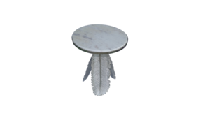 Table d'appoint de luxe moderne et antique traditionnelle en feuille de métal avec dessus en marbre finition polie personnalisable pour salon de bureau à domicile - Product Image 5