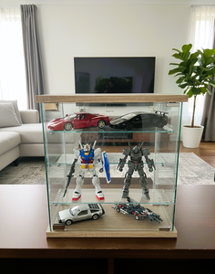 TMG-G364-2 Modern Tempered Glass Layered <b>Desktop</b> Display Cabinet <b>for</b> Collectibles Watches Fragrances-Living Rooms Supermarkets - Product Image 1