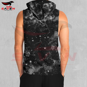 Sweat à capuche pour homme avec imprimé galaxie cosmique, noir, respirant, doux au toucher, sans manches, avec design personnalisé, service OEM ODM de la plus haute qualité 2026 - Product Image 3