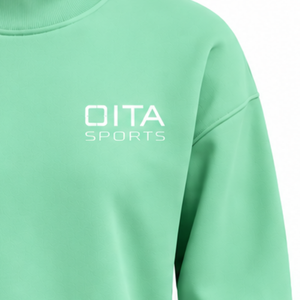 Mint Green Women <b>Turtleneck</b> Sweatshirt Long Sleeve Pullover Casual Loose Fit Fleece High Neck Winter Streetwear Top <b>Jumper</b> - Product Image 5