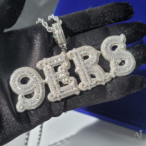 AARVA JEWELS Pendentif Moissanite Big Dude Plaqué Or Rose Argent 925 Breloque Lettre Thème Hip-Hop Unisexe Pour Fêtes et Usage Quotidien - Product Image 5