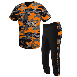 Wholesale Breathable Professional Hot Selling <b>Baseball</b> Uniform Best Quality Custom Sublimation 100% Polyester Quick Dry V-neck - Product Image 5