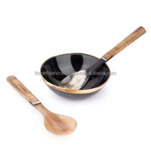 Cuenco de cuerno para servir, cuerno Natural cuenco de hecho a mano, plato de servicio decorativo rústico, utensilios de cocina ecológicos únicos, cuenco de estilo Tribal - Product Image 4