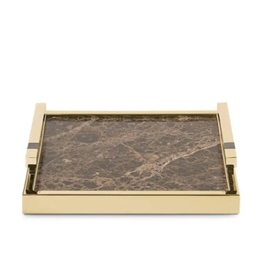 Top Selling <b>Marble</b> <b>Tray</b> With Stone Best Quality Hard Metal Decoration Style Antique Designing Tea and Coffee Serving <b>Tray</b> - Product Image 1