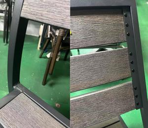 Ngoài trời giá cả phải chăng thương mại Nhà hàng bàn ghế đặt nhôm nhựa gỗ barstool Stackable rộng hạt Bar chiều cao ghế - Product Image 6