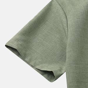 Camisa Cárdigan de Manga Corta con Cuello Cuadrado Estilo Coreano para Hombre, Patrón de Flores Pequeñas, Informal, con Botones, Ropa de Trabajo de Verano, 100% Algodón, OEM - Product Image 6