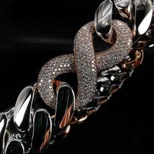 Colgante con Logotipo Personalizado, Cadena Cubana con Incrustaciones de Diamantes de Imitación, Chapado en Oro, Plata 925, Joyería Hip Hop de Lujo - Product Image 3