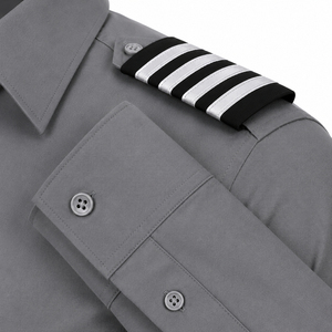 Camisa de Uniforme de Seguridad Gris para Hombre, Estilo Polo, Manga Larga, Cuello Camisero, Sólida, Transpirable, Poliéster/Algodón, Fusión sin Costuras - Product Image 6