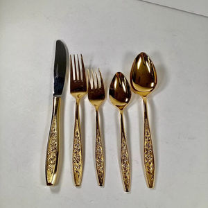 Juego de cubiertos de metal inoxidable de calidad de restaurante para la industria de la hostelería comercial, suministros de vajilla reutilizables para la mesa. - Product Image 1