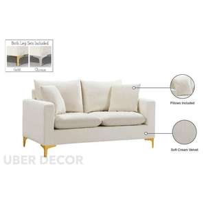 Canapé 2 places Zadar 58 pouces, design moderne et élégant, rembourré, par Uber Decor pour salons et espaces détente, 1000g, expédition manuelle - Product Image 2