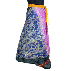 Nuevo Faldón Envolvente Reversible de Seda Mágica de 38 Pulgadas, Estilo Halter Tubo, Faldones Envolventes de Seda Vintage, Faldones Envolventes de Sari Mágico Hippie - Product Image 1