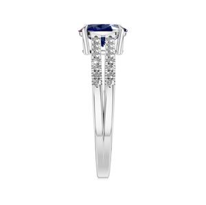 แหวนหมั้นเงินแท้ 925 แบบแหวนแยกส่วน ประดับพลอยไพลินทรงรีและเพชรแบบหนามเตย สามารถปรับแต่งได้ เครื่องประดับคุณภาพสำหรับงานปาร์ตี้ - Product Image 2