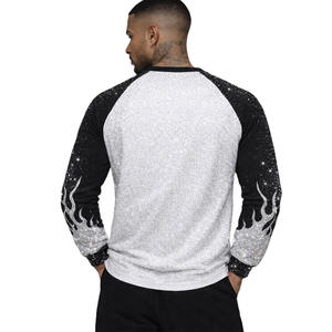 Camiseta de Manga Larga para Hombre, Personalizada con Pedrería, 100% Algodón, Tejido Transpirable, Fabricante OEM al por Mayor - Product Image 2