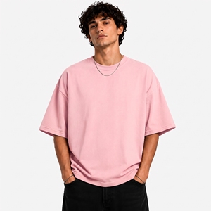 men solid color <b>plain</b> oversized <b>t</b> <b>shirt</b> dark teal cyan <b>green</b> heavy cotton streetwear drop shoulder loose boxy cut crew tee bulk - Product Image 2