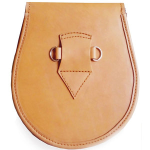 Tan Color Vegan Faux Leather Sporran Stag Emblem <b>Chain</b> <b>Belt</b> Strap for Traditional Highland Scottish Outfit - Product Image 6
