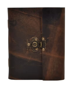 Lock Deckle Edge Leather Flap Journal <b>Spiral</b> <b>Bound</b> <b>Notebook</b> with Saddle Stitching Durable Paper for Writing Gift Custom Color - Product Image 6