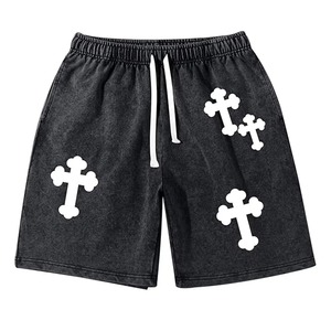 กางเกงขาสั้นลำลองเอวกลาง โลโก้ด้านหน้า ผ้าตาข่ายระบายอากาศ 100% ผ้าฝ้าย เอวยางยืด มีกระเป๋า - Product Image 1