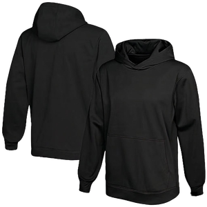 Sudadera con Capucha Negra para Hombre, Corte Regular, Felpa de Algodón, Informal, con Bolsillo, para Otoño - Product Image 1