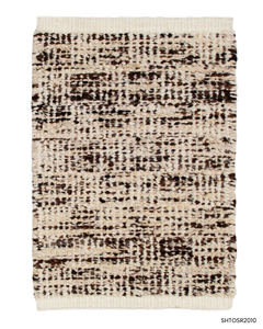Tapis d'appoint rectangulaire moderne en laine et coton rayé, à poils moyens, antidérapant, style bohème, pour salon, fabriqué en Inde - Product Image 3
