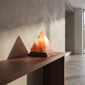 Lampe en sel de roche de l'Himalaya en forme de pyramide, lumière de table en cristal rose naturel pour la chambre à coucher, le bureau à domicile, la méditation et la relaxation - Product Image 6