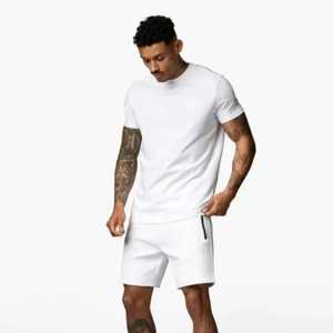 Men's <b>White</b> Cotton Short Sleeve T-Shirt Regular Fit O-Neck Casual Jersey <b>Plain</b> Dyed Solid Color Blank Design - Product Image 2