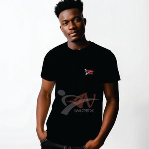 Camiseta de Mezcla de Algodón de Alta Calidad, Camiseta Personalizada para Hombre, Camiseta Ajustada Lisa en Blanco o Negro, Camisetas para Hombre - Product Image 3