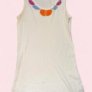 Womens V Neck Woven Tank <b>Top</b> Textured Fringe Edges Breathable Eco-Friendly 100% Heavy Cotton Custom 10+ Designs Patterns - Product Image 5