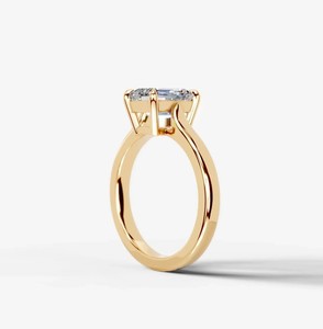 <b>Emerald</b> Cut 7x9mm Moissanite <b>Ring</b> 925 Sterling <b>Silver</b> Gold Plated Elegant Solitaire Engagement <b>Ring</b> Luxury Bridal Wedding - Product Image 3