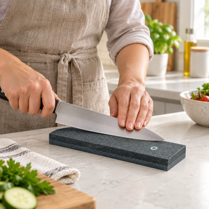 JAYA MATA JM108 Piedra de Afilar Combinada de Doble Grano de 8 Pulgadas, Afilador Manual Duradero para Cuchillos de Cocina, Multi-Grainos - Product Image 1