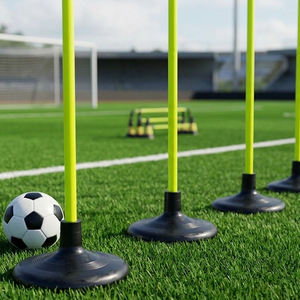 Soccer Agility Slalom <b>Training</b> <b>Poles</b> with Weighted Rubber Base Speed & Footwork <b>Training</b> Equipment - Product Image 1