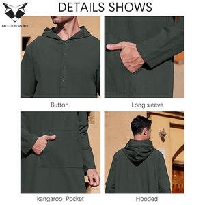 New Arrival <b>Men</b> Modest Tech <b>Thobe</b> Minimal Design Muslim Jubba Lightweight Casual Wear Traditional Polyester Anti-Wrinkle - Product Image 5