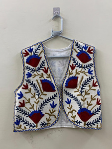 Nitin Exports Breathable Beaded Suzani Embroidered Cotton Vest Turkish Boho Floral V-neck Waistcoat Vintage <b>Jacket</b> Gift for Her - Product Image 1
