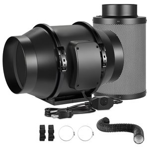 Ventilatore Inline da 6 Pollici 180 CFM con Filtro al Carbone e Regolatore di Velocità, Kit di Filtrazione dell'Aria per Sistema di Ventilazione e Riscaldamento - Product Image 1