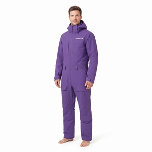 Mono de esquí para hombre Hawk Eye, morado, impermeable, con cremallera completa, con capucha, traje de nieve con aislamiento sintético Gore-Tex - Product Image 5
