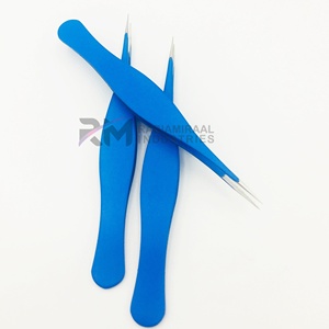 Pinzas para Cejas de Acero Inoxidable Color Azul con Punta Puntiaguda, Diseño Duradero para un Uso Preciso - Product Image 3