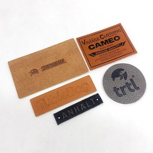 High Quality New Design Logo Black Leather <b>Sew</b>-<b>On</b> <b>Patches</b> With 3D Embossed Logo And Irregular Shape For Bags - Product Image 1
