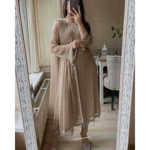 Traje de fiesta de trabajo a mano Real Moti para mujer con Conjunto elegante de Pent Dupatta - Product Image 3