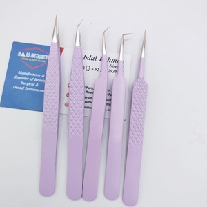 Pinzas de extensión de pestañas profesionales de acero inoxidable de alta calidad sostenibles con agarre perfecto y Punta puntiaguda - Product Image 1