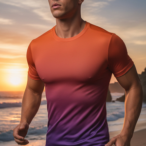 Haut de compression en polyester et élasthanne, T-shirt de sport professionnel pour l'entraînement, Soutien musculaire haute performance, Vêtement de fitness actif - Product Image 6