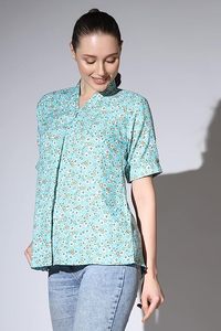 Top corto holgado de rayón para mujer, estilo coreano, informal, de manga corta, talla grande, para verano - Product Image 2