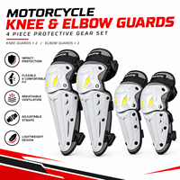 Ensemble de protection pour genoux et coudes de moto, niveau CE 1, 4 pièces, réfléchissant, anti-collision, kit de protection pour moto tout-terrain, motocross