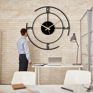 Reloj de Pared Moderno de Metal, Diseño de Círculo Abierto, Patrón Numérico Mixto, Reloj Decorativo Contemporáneo para Cocina y Hogar - Product Image 5