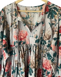 Robe longue 100 % coton pour femme, la plus vendue, faite à la main, style bohème décontracté, imprimé floral, douce, pour l'été et la plage, naturelle et ample - Product Image 4