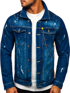 Harry Johnson New Arrival Men Winter Quilted Jeans <b>Jacket</b> Eco-Friendly Breathable Fashion Ripped <b>Pocket</b> Plus Size <b>Zipper</b> Closure - Product Image 4