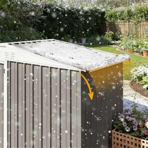 Warm Gray Outdoor Garden Metal Shed for <b>Tool</b> <b>Storage</b> & Organization - Product Image 3