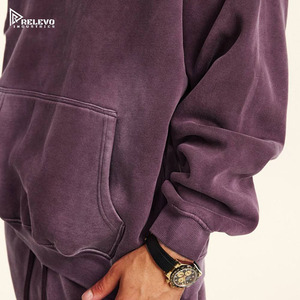 Sweat à capuche oversize délavé à l'acide 332GSM |   Sweat à capuche épais et lourd avec logo personnalisé, MOQ 2 pièces, tissu polaire fabriqué au Pakistan - Product Image 3